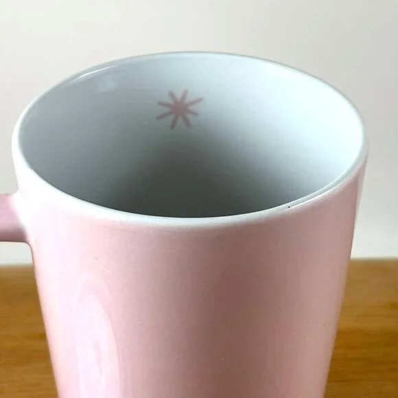 Davids Tea Pink Ceramic Tall Mug & Lid Pink Starry Tree - Picture 4 of 7